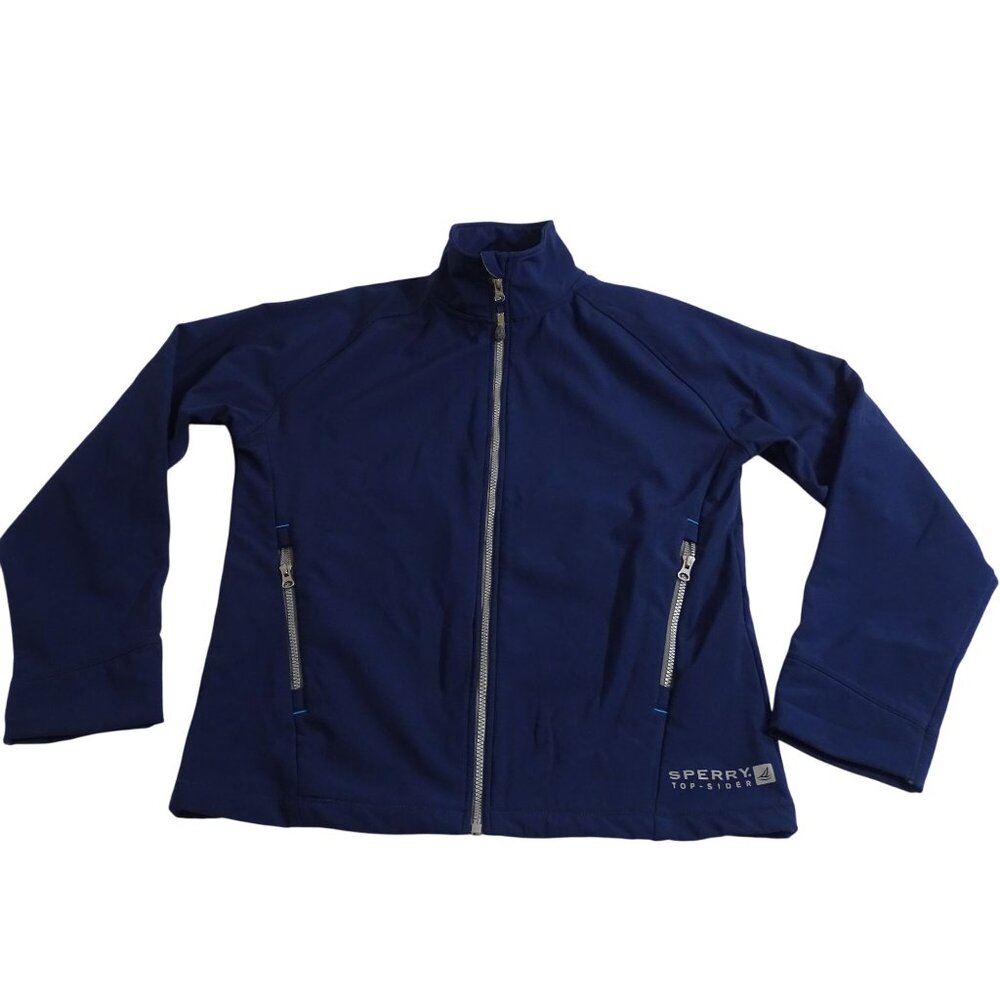 Sperry Top Sider STS35 Men Blue Performance Softshell Jacket Size M Nautical